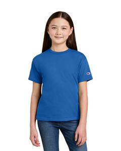 Champion CH1081 Blue-Youth Jersey Short Sleeve Tee Blue