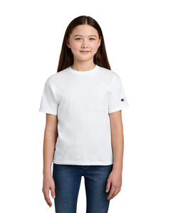 Champion CH1081 White-Youth Jersey Short Sleeve Tee White