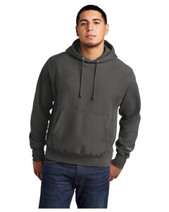 Champion GDS101 Gray-Reverse Weave Garment-Dyed Pullover Hoodie Gray