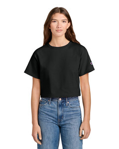Champion T453W Black-Women's Cropped Heritage Tee Black