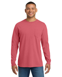 Comfort Colors 4410 Pink-Heavyweight Ring Spun Long Sleeve Pocket T-Shirt Pink