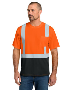 CornerStone CS205 Orange-ANSI 107 Class 2 Short Sleeve Mesh Blocked Tee Orange