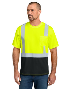 CornerStone CS205 Yellow-ANSI 107 Class 2 Short Sleeve Mesh Blocked Tee Yellow