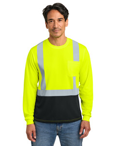 CornerStone CS207 Yellow-ANSI 107 Class 2 Long Sleeve Mesh Blocked Tee Yellow