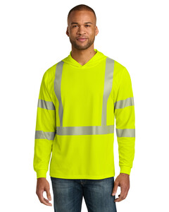 CornerStone CS208 Safety-ANSI 107 Class 3 Long Sleeve Segmented Tape Hooded T-Shirt Safety