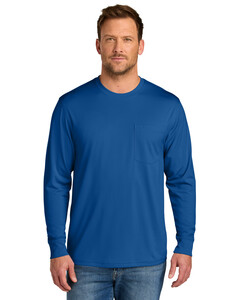 CornerStone CS440LSP Blue-Workwear Pro Long Sleeve Pocket Tee Blue