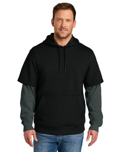 CornerStone CSF632 Black-Tough Fleece Layered Hoodie Black
