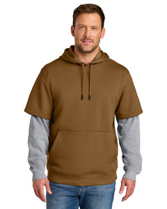 CornerStone CSF632 Brown-Tough Fleece Layered Hoodie Brown