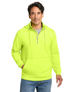 CornerStone CSF633 Yellow-CornerStone Tough Fleece 1/4-Zip Hoodie CSF633 Yellow