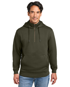 CornerStone CSF633 Green-CornerStone Tough Fleece 1/4-Zip Hoodie CSF633 Green