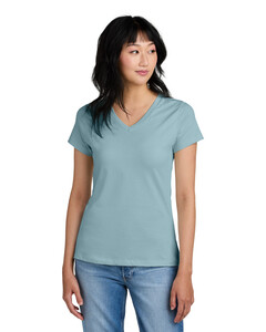 District DM1170L Blue-Women's Perfect Weight V-Neck T-Shirt Blue