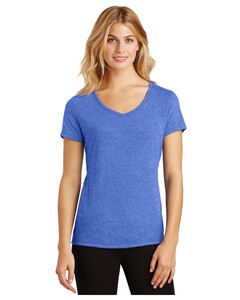 District DM1350L Blue-Women's Perfect Tri  V-Neck T-Shirt Blue