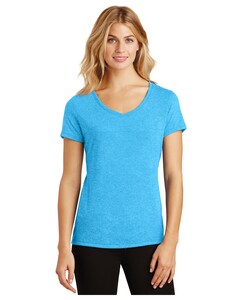 District DM1350L Blue-Women's Perfect Tri  V-Neck T-Shirt Blue