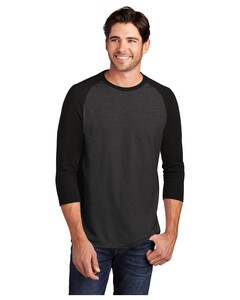 District DM136 Black-Mens Perfect Tri 3/4-Sleeve Raglan Black