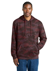District DT2200C Maroon-Wash Camo Fleece Hoodie Maroon