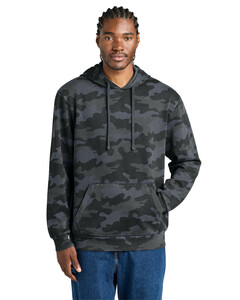 District DT2200C Gray-Wash Camo Fleece Hoodie Gray