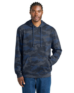 District DT2200C Navy-Wash Camo Fleece Hoodie Navy