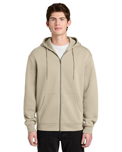 District DT6702 Natural-MelloFleece Full-Zip Hoodie Natural