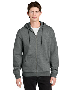 District DT6702 Gray-MelloFleece Full-Zip Hoodie Gray