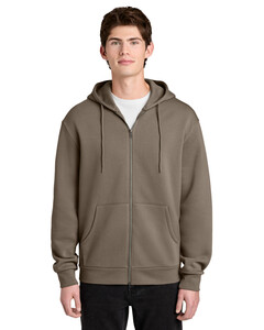 District DT6702 Brown-MelloFleece Full-Zip Hoodie Brown