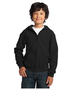 Gildan 18600B Black-Youth Heavy Blend Full-Zip Hooded Sweatshirt. Black