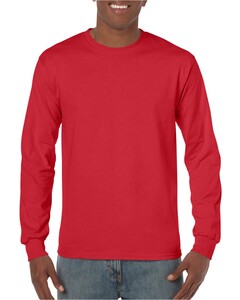 Heavy Cotton 100% Cotton Long Sleeve T-Shirt. Red Gildan 5400 Red
