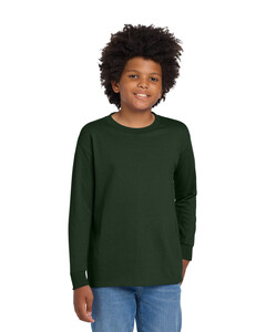 Gildan 5400B Green-Youth Heavy Cotton 100% Cotton Long Sleeve T-Shirt Green