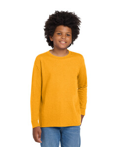 Gildan 5400B Yellow-Youth Heavy Cotton 100% Cotton Long Sleeve T-Shirt Yellow