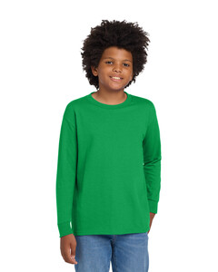 Gildan 5400B Green-Youth Heavy Cotton 100% Cotton Long Sleeve T-Shirt Green