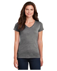 Women's Heavy Cotton 100% Cotton V-Neck T-Shirt Heather Gildan 5V00L Heather