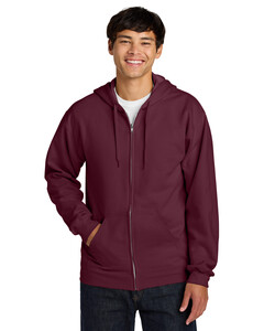 Gildan SF600 Maroon-Softstyle Midweight Fleece Full-Zip Hooded Sweatshirt Maroon