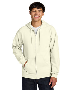 Gildan SF600 White-Softstyle Midweight Fleece Full-Zip Hooded Sweatshirt White