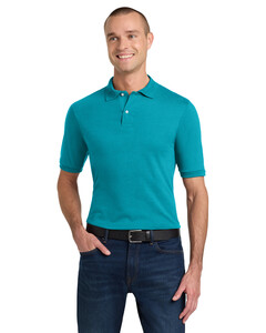 Jerzees 437M Blue-Green-SpotShield  5.6-Ounce Jersey Knit Sport Shirt Blue-Green