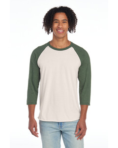 Jerzees 560R Green-Unisex Premium Blend Combed Ring Spun 3/4-Sleeve Raglan  Green
