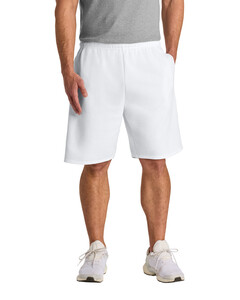 Jerzees 978MP White-Unisex NuBlend Pocketed Sweat Shorts White