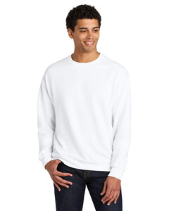 Jerzees IC48M White-Ultimate Unisex CVC Ring Spun Crewneck Sweatshirt White
