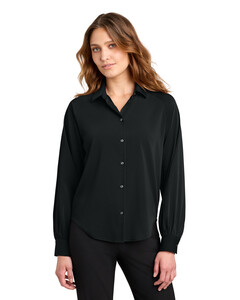 Mercer+Mettle MM2017 Black-Women's Long Sleeve Buttery Soft Blouse Black