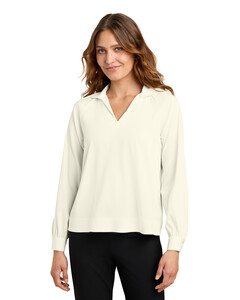 Mercer+Mettle MM2019 White-Women's Long Sleeve Buttery Soft Popover Blouse White
