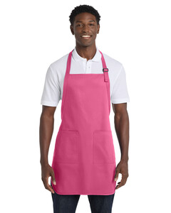 Port Authority A500 Pink-Full Length Apron with Pockets Pink