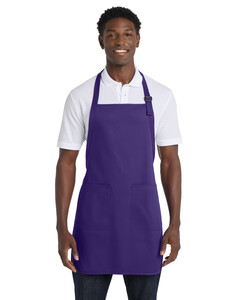 Port Authority A500 Purple-Full Length Apron with Pockets Purple