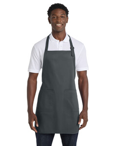 Port Authority A500 Gray-Full Length Apron with Pockets Gray