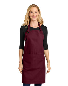 Port Authority A900 Maroon-Signature Heavy Twill Bib Apron  Maroon