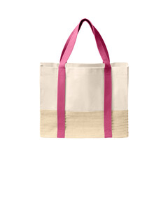 Port Authority BG450 Pink-Straw Market Tote Pink