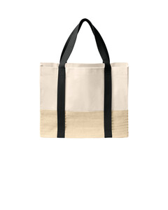 Port Authority BG450 Black-Straw Market Tote Black