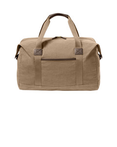 Port Authority BG8030 Brown-Washed Canvas Duffel Brown