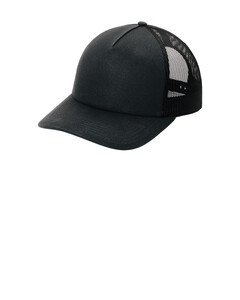 Port Authority C405LP Black-Low-Profile Snapback 5-Panel Trucker Cap Black