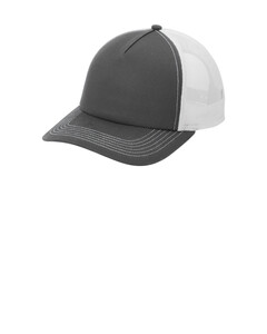 Port Authority C405LP Gray-Low-Profile Snapback 5-Panel Trucker Cap Gray