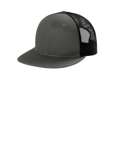 Port Authority C407 Gray-Snapback Flat Bill Trucker Cap Gray