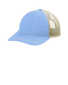 Port Authority C409 Blue-Unstructured Snapback Trucker Cap Blue
