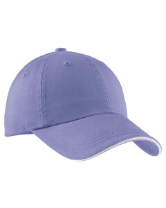 Sandwich Bill Cap with Striped Closure. Blue Port Authority C830 Blue